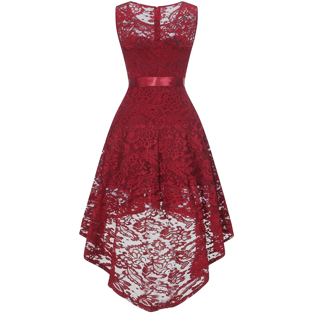 Платье женское без рукавов Формальное o образным вырезом невесты кружева розовые