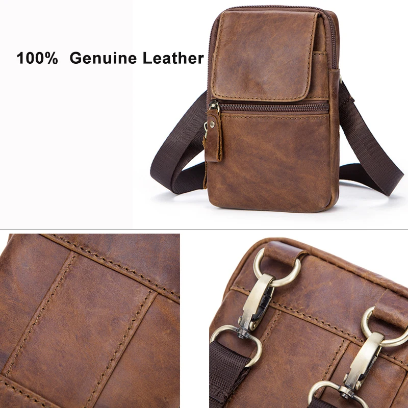 WESTAL сумка мужская натуральная кожа через плечо маленькие сумки на пояс