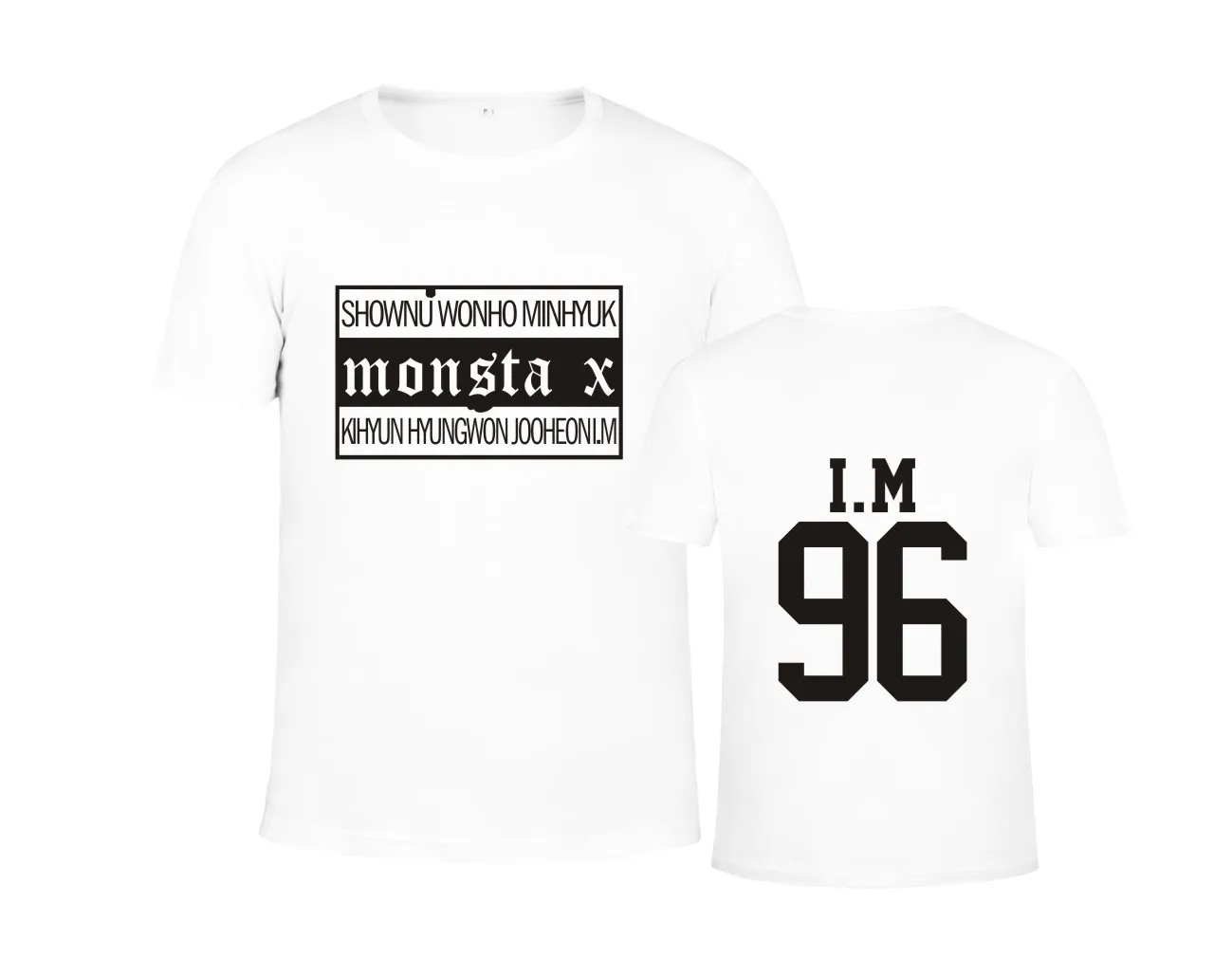 white2 KPOP Monsta X комбинация с японского концерта с тем же трендом повседневная мужская и женская футболка с короткими рукавами Прямая поставка - Цвет: white2