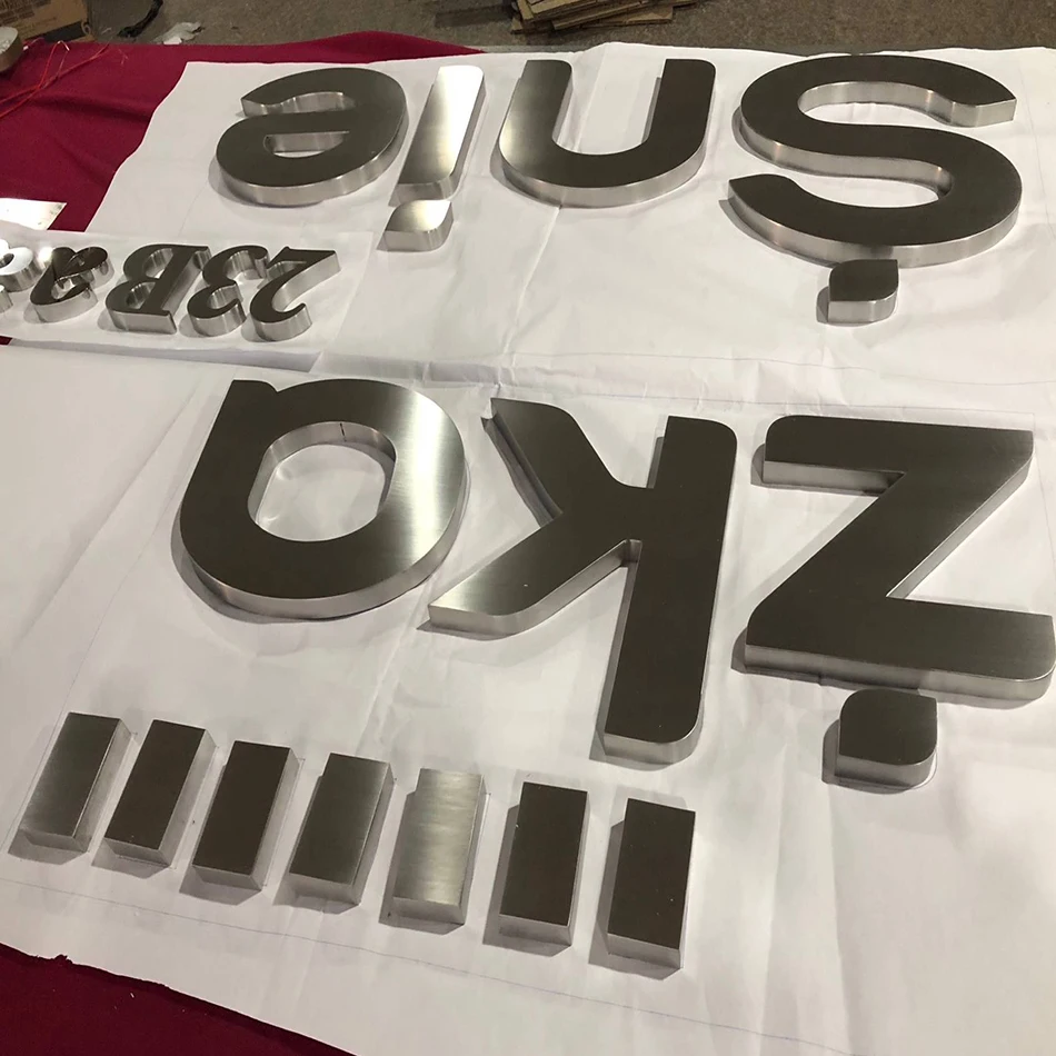3D матовая отделка знак нержавеющая сталь металлические буквы|3d stainless steel letters|3d sign