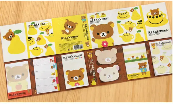 Милый медведь Rilakkuma стили блокнот/бумажные стикеры для заметок/note подарок канцелярские принадлежности GT365