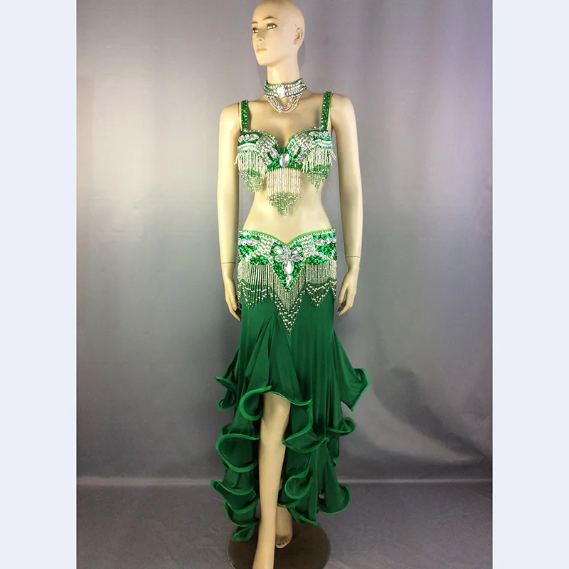New design Women's Beaded Belly Dance Costume Sets Halloween Sexy Bellydance Christmas Wear Dancing Clothes Outfit | Тематическая