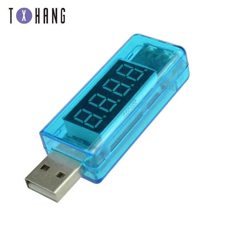 Измерительный мультиметр для USB-устройств с LCD-дисплеем и функцией определения напряжения, тока, емкости, зарядки и подключения к Power Bank.
