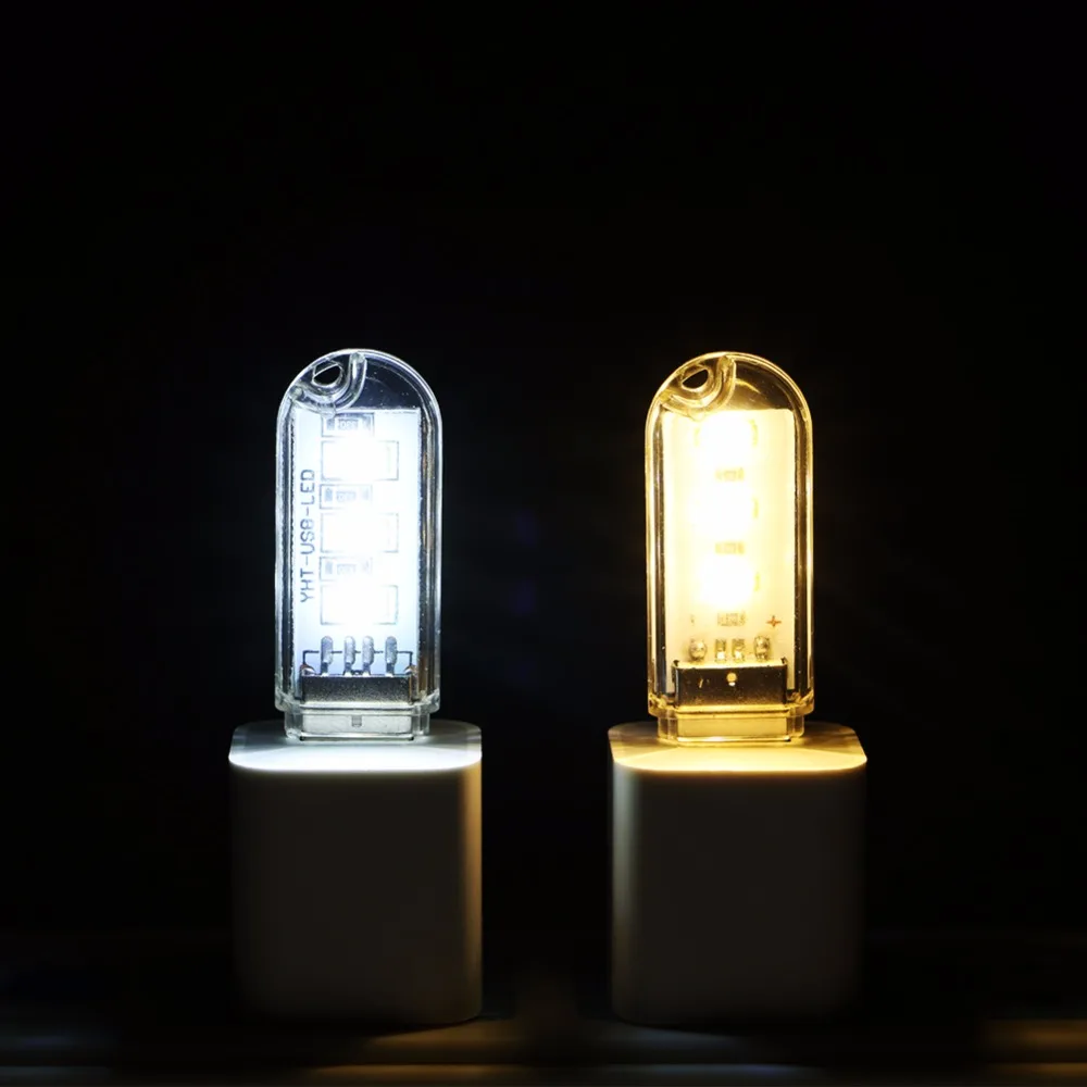 Мини USB светодиодный светильник 1/5/10 шт Портативный настольная лампа, домашнее кемпинговое светодиодный ночной Светильник для Мощность банка портативных ПК Книга настольная лампа светильник