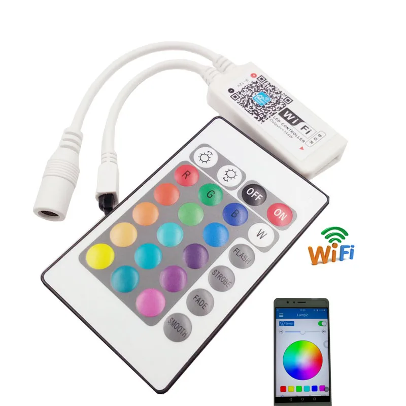 Светодиодный пульт дистанционного управления с 24 кнопками RGB RGBW светодиодный wifi контроллер переключатель беспроводной светодиодный RF контроллер DC 12 В для RGB светодиодных лент освещения