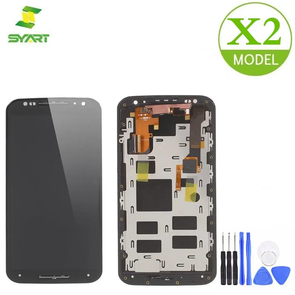 Для Motorola X2 ЖК-дисплей сенсорный экран дигитайзер сборка с рамкой + инструменты