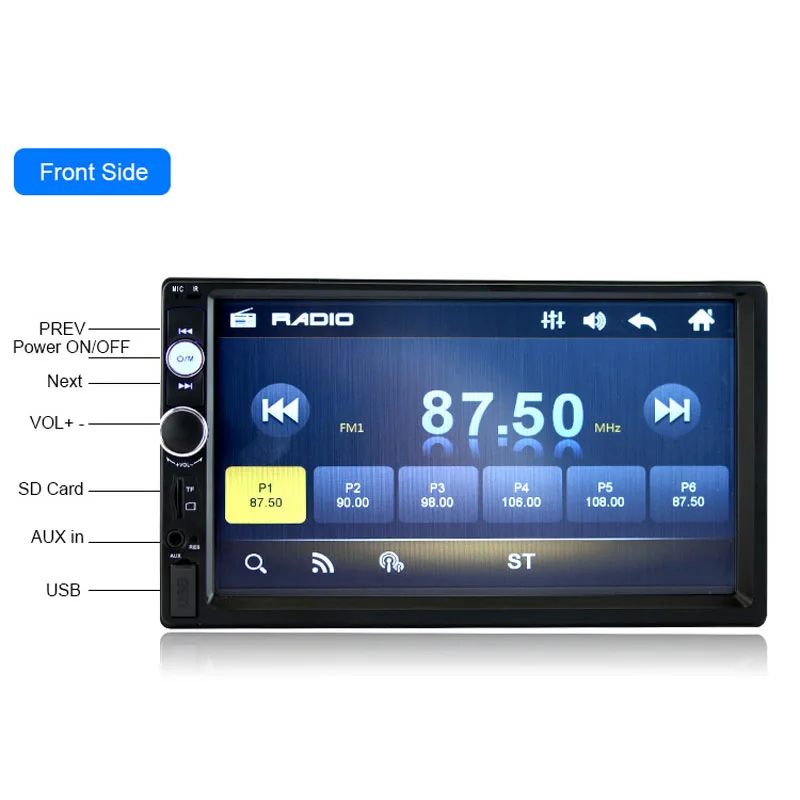 Автомобильный Радио тюнер Bluetooth 2 Din 7 дюймов сенсорный экран Аудио Авторадио