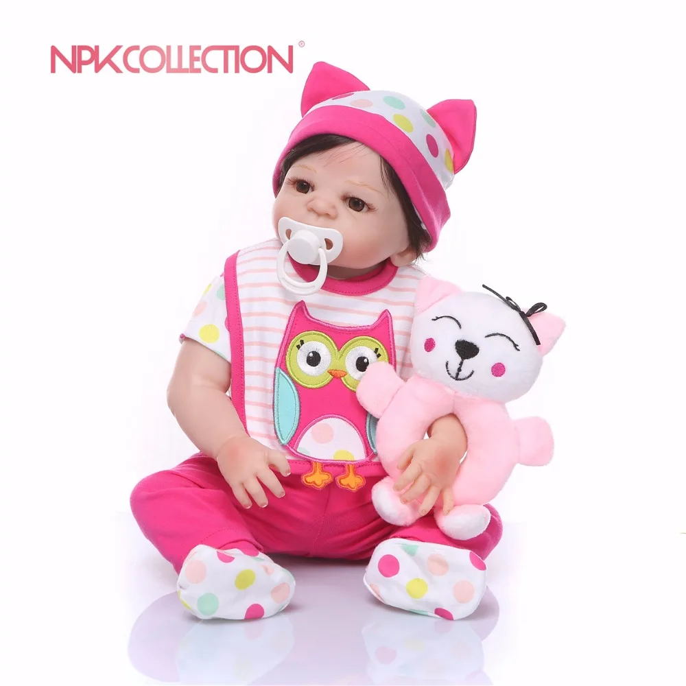 NPKCOLLECTION 2018 силиконовая фиолетовая кукла для новорожденных детей подарок девочек