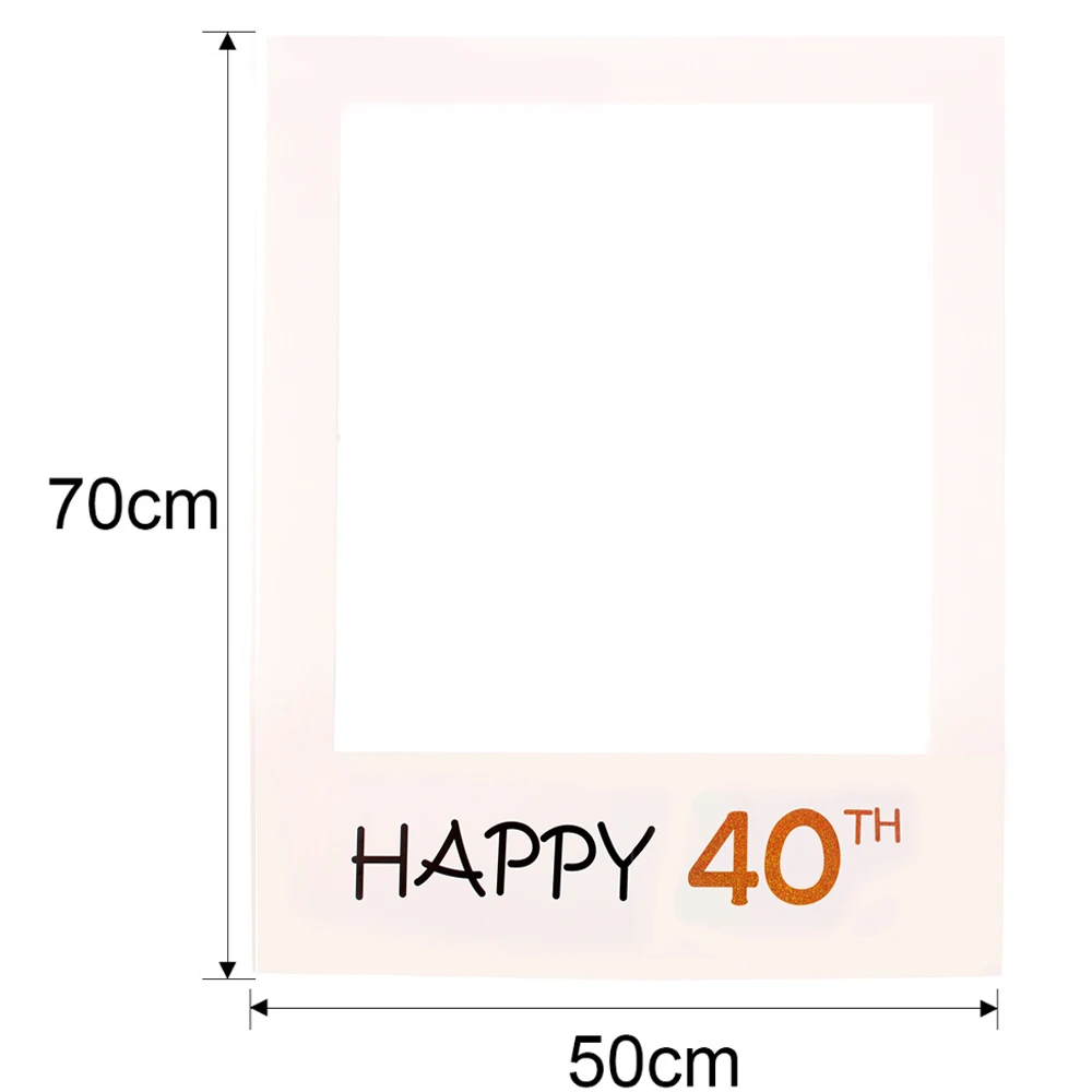 40 Years Photo Frame FENGRISE Свадебные фотобудки реквизит вечерние Усы на палочке счастливый фотостенд День рождения сувениры украшения события принадлежности - Цвет: 40 Years Photo Frame