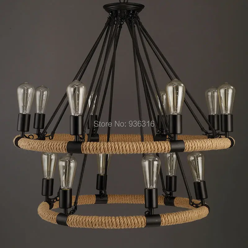 Урожай Веревка Подвеска Свет Лампы Лофт Творческая Личность Промышленные Эдисон