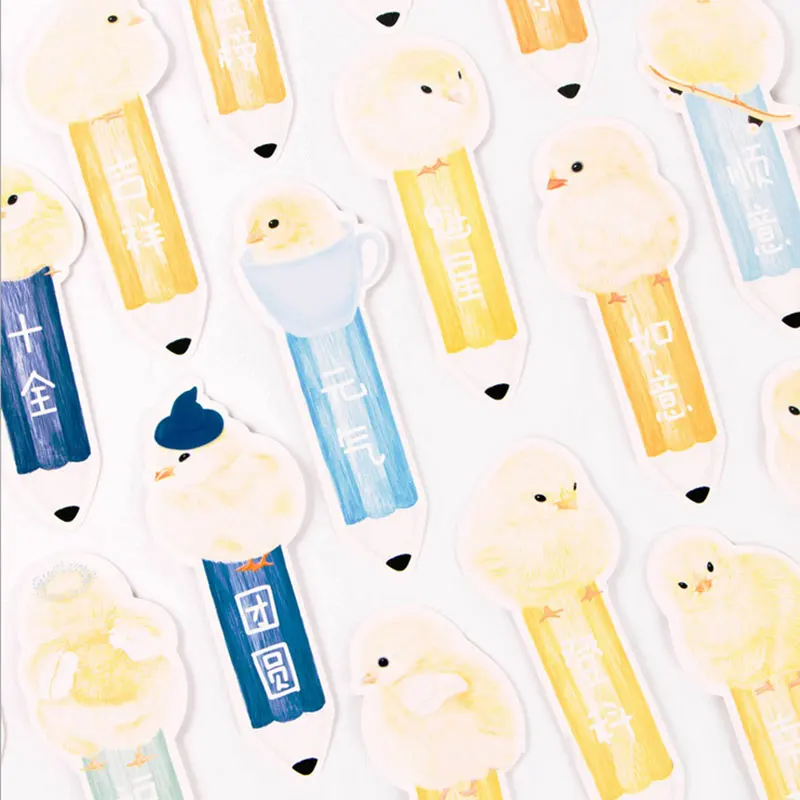 

30pcs/box Beautiful Cute chicks Gift Bookmarks Marker Stationery Gift Realistic Kawaii Cartoon Bookmarks Office School Supply