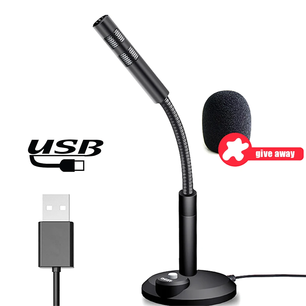 Цветной USB микрофон Запись голоса ABS + металлический шланг компьютера удобный