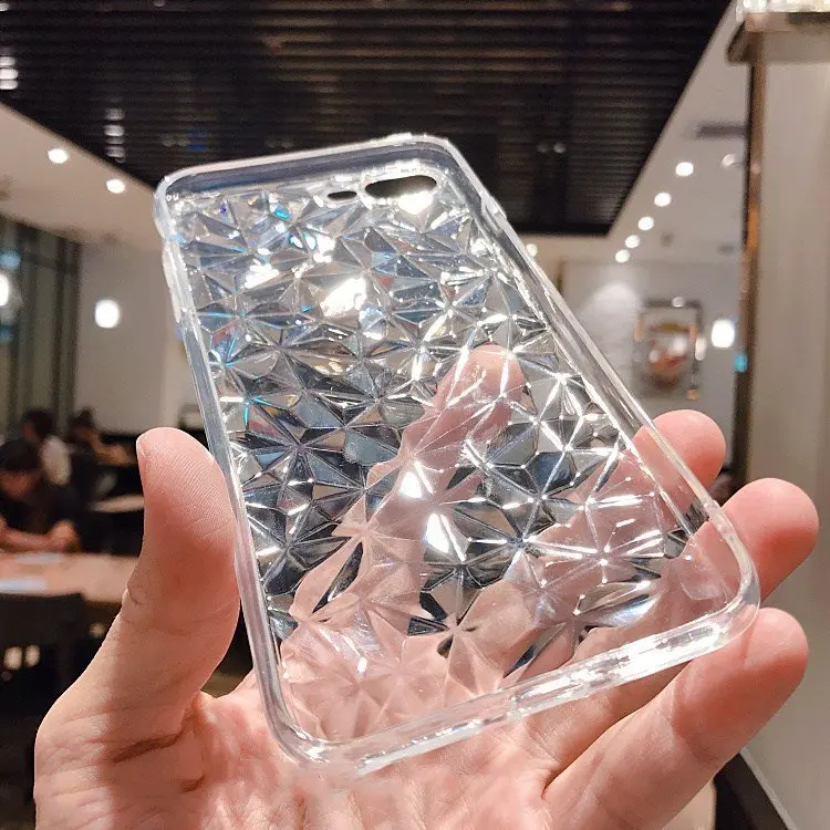 3D Diamond Soft TPU Silicone Case For iPhone 6 6S 7 8 Plus X XR XS Max 5 5S SE 6Plus 6SPlus 7Plus Glitter Transparent Phone |