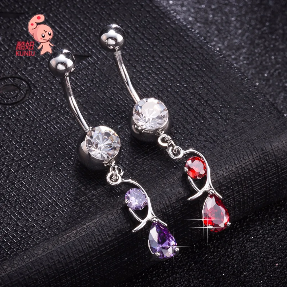 2018 Новая мода падение роскошный Циркон Кристалл серебро пупок пирсинг для пупка