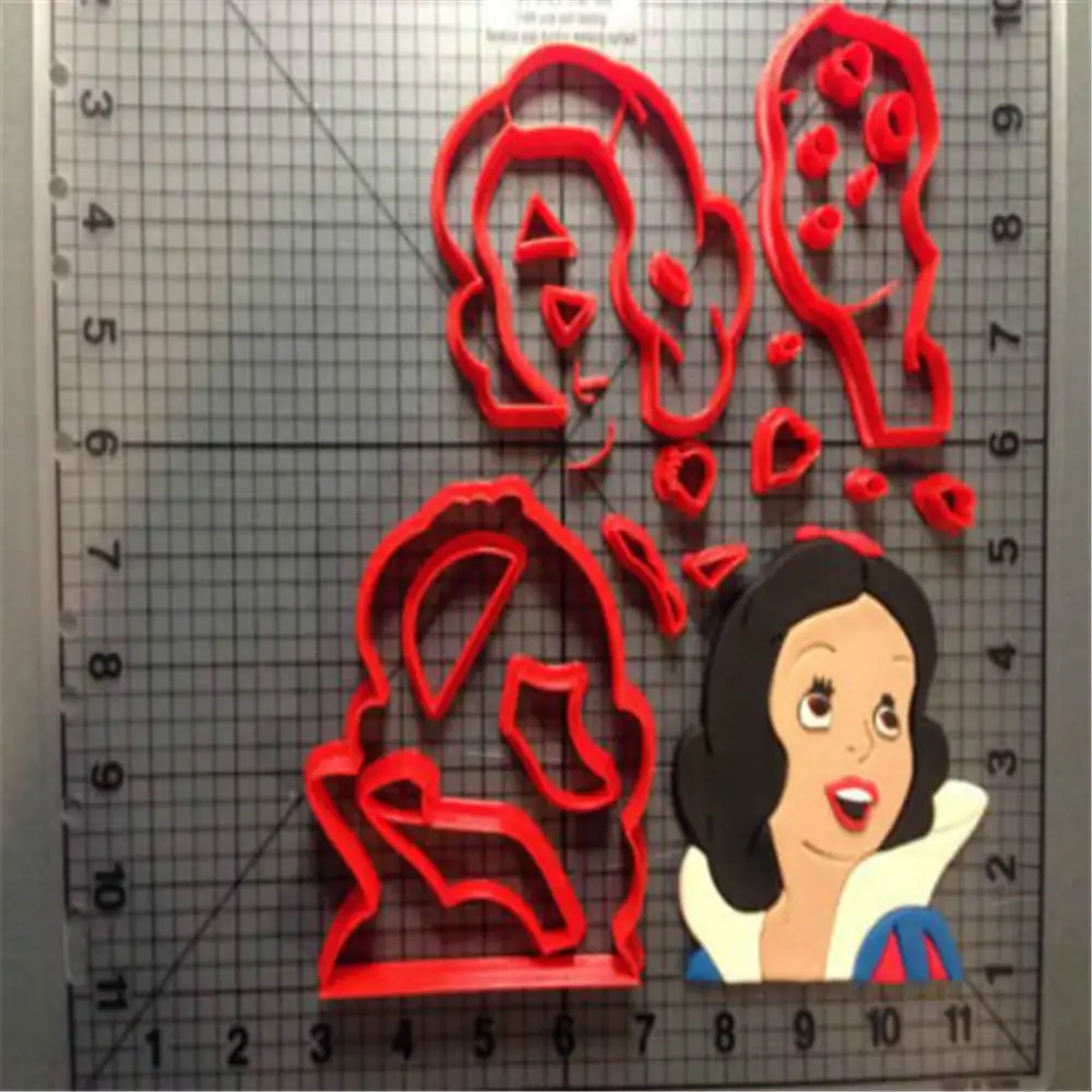 Custom Made 3D Printed Cookie Cutter Set Snow White Dress Fondant Cupcake Top For Cake Decorating Tools | Дом и сад
