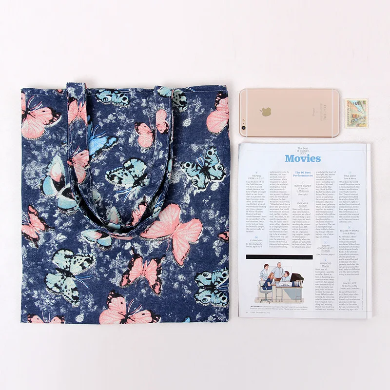 Двухслойная Хлопковая сумка для покупок + хлопковая подкладка эко многоразовая