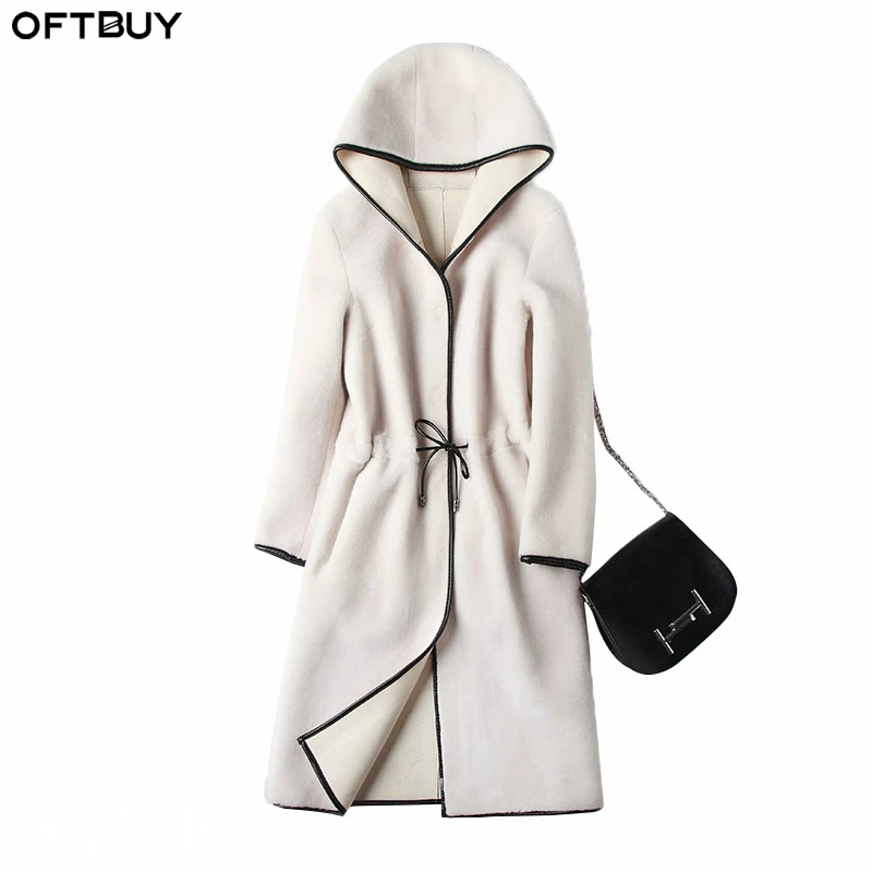 Женское удлиненное пальто из иск. кожи OFTBUY искусственной на подкладке