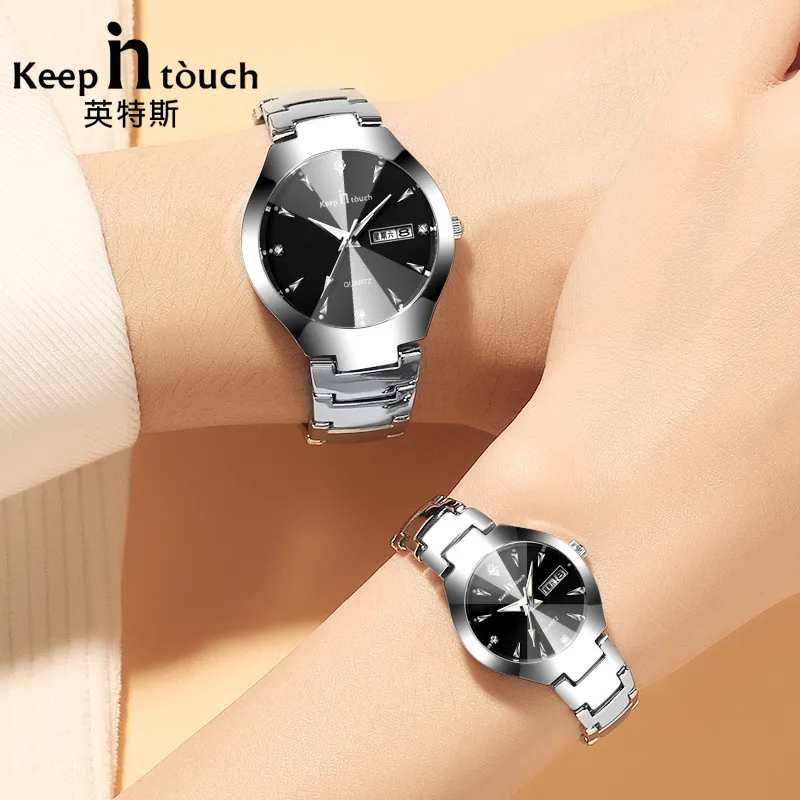 

New Simple Men&Women Watch Stainless Steel Quartz Couple Wrist Watches Ladies Luminous Waterproof Couple clock relogio masculino