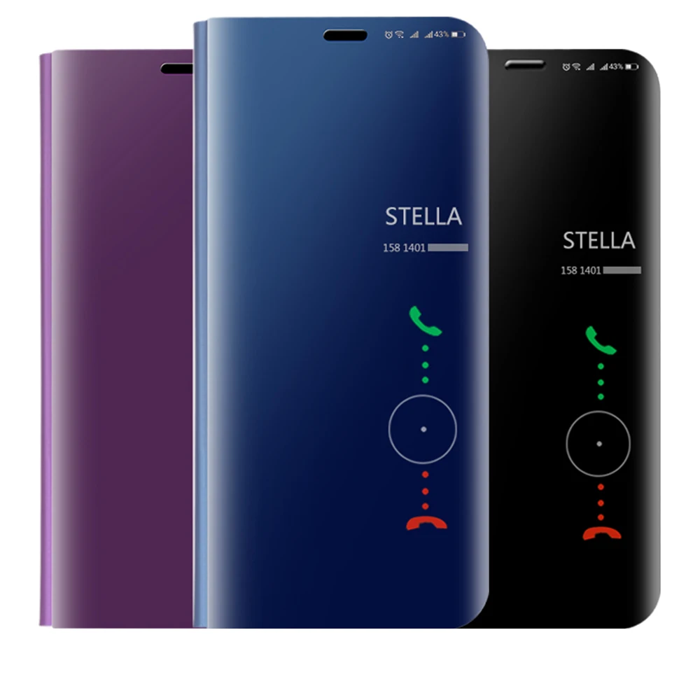 Зеркальный Флип с функцией пробуждения/сна чехол для HUAWEI P30 Pro P smart mate20X nova4 P20 Y9 2019