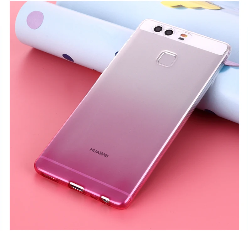 Ultra-thin Transparent Soft TPU Case For Huawei P8 P9 Plus Lite Silicon Gradient Protective Cover for Phone Shell |