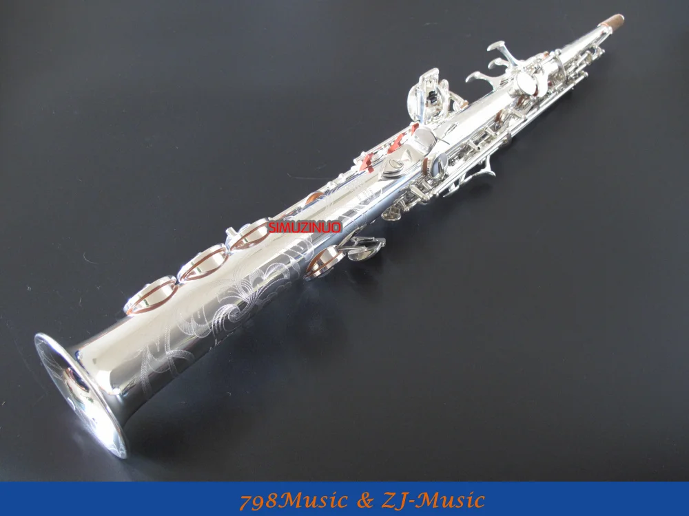 Посеребренный прямой Bb Сопрано саксофон Sax key новый чехол|soprano saxophone|saxophone soprano