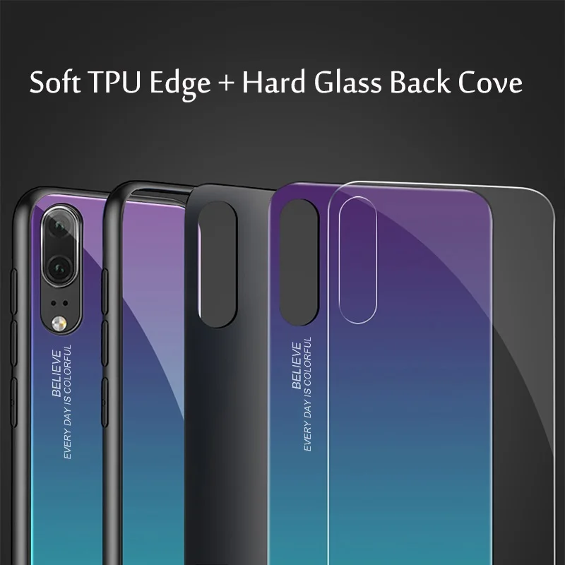 Градиентный чехол из закаленного стекла для OPPO R 17 11 9 Plus F 7 5 3 Find A83 Shell Aurora Colorful glass