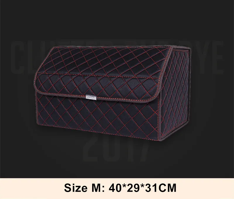 Diam Blacred M Autofans Авто из искусственной кожи складная коробка багажника картонный органайзер для багажника складной автомобильный органайзер для багажника Большой багажный багажник S03 - Название цвета: Diam Blacred M