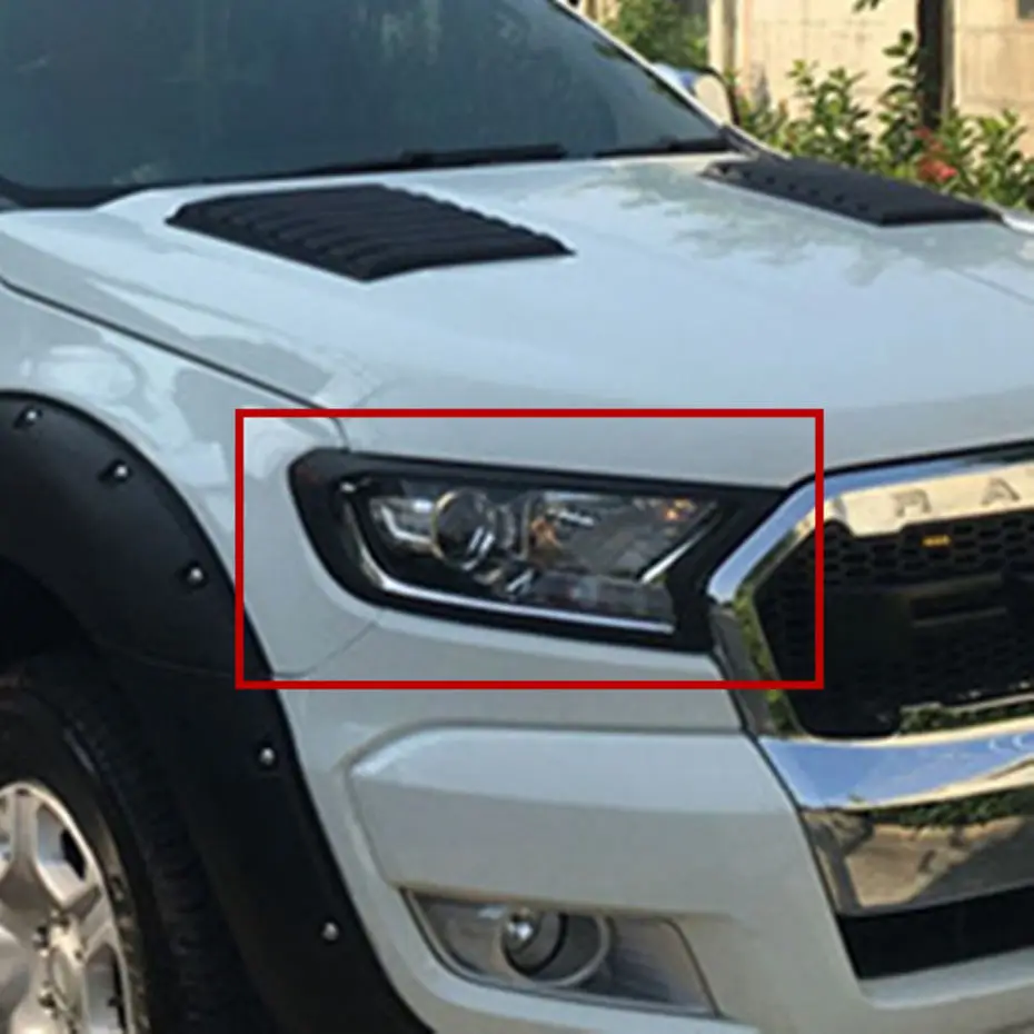 Для Ford фара дальнего света крышка каркасы фонарей ABS матовая черная декоративная фара- 4X4 детали кузова автомобиля авто аксессуары