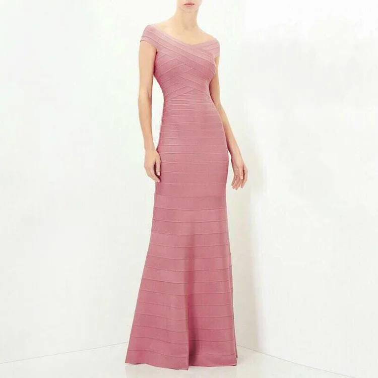 Новый дизайн сексуальное женское Бандажное платье с вырезом лодочкой элегантное