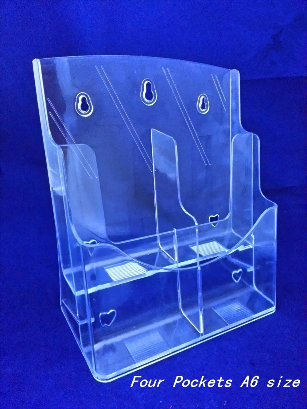 

Clear A6 Four Pockets Plastic Acrylic Brochure Literature Pamphlet Display Holder Racks Stand To Insert Leaflet 30pcs