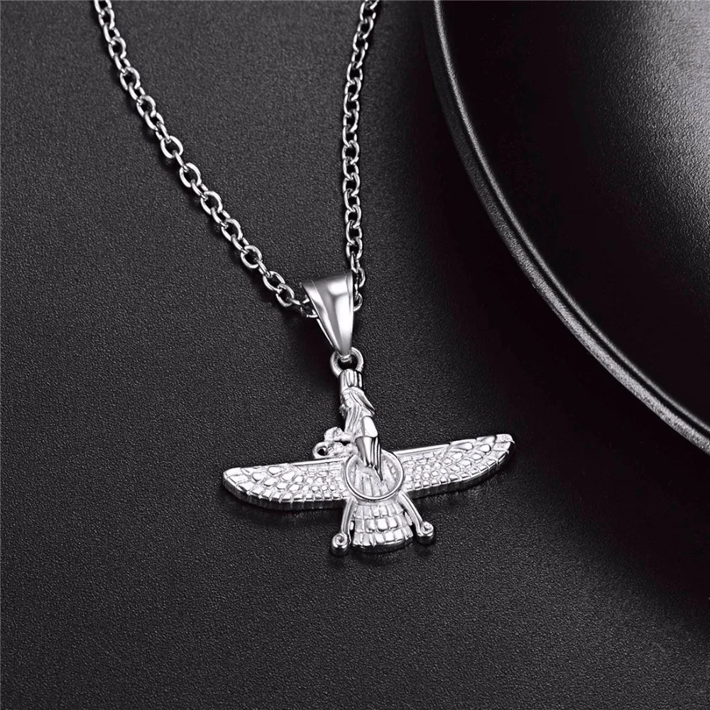 Faravahar Ahura кулон ожерелье из нержавеющей стали ювелирные изделия Ахура зороастриан ахаэменский кулон GP2774-S