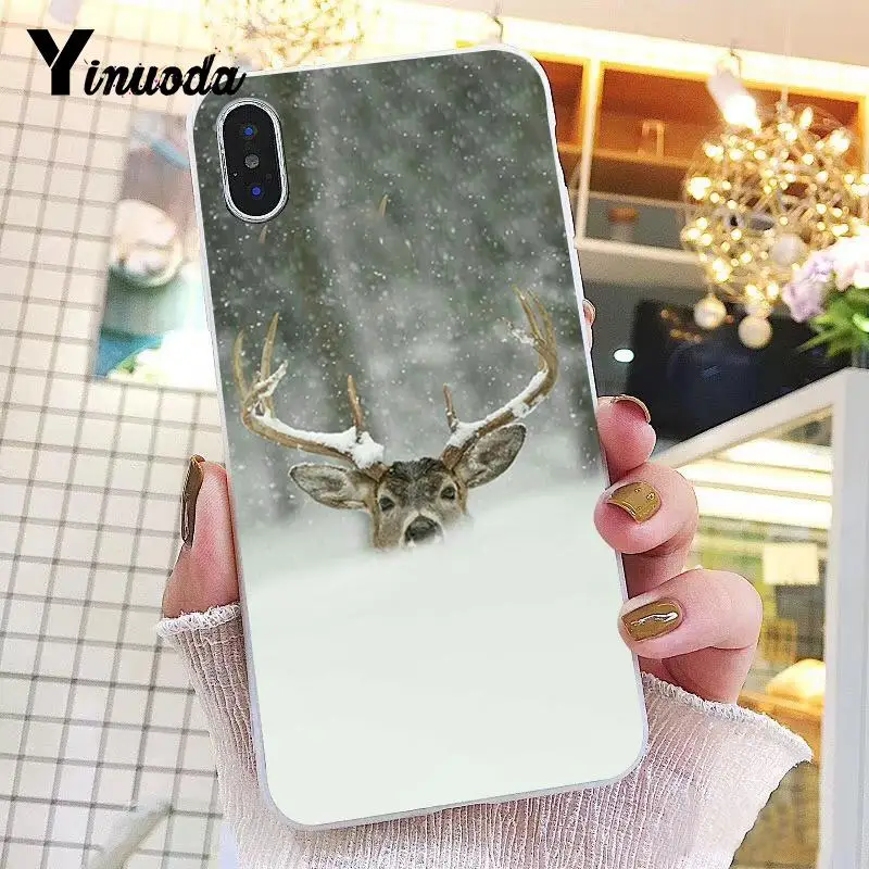 Yinuoda Снежный Олень зимний лес Новинка чехол для телефона Fundas для iPhone X XS MAX 6 6S 7 7plus 8 8Plus 5 5S XR 10 Чехол