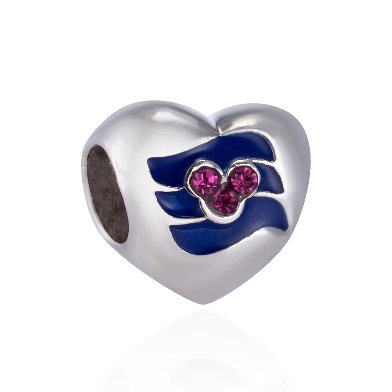 Кристалл Эмаль полые цветок бабочка Звезда сердце любовь талисман Микки бусины