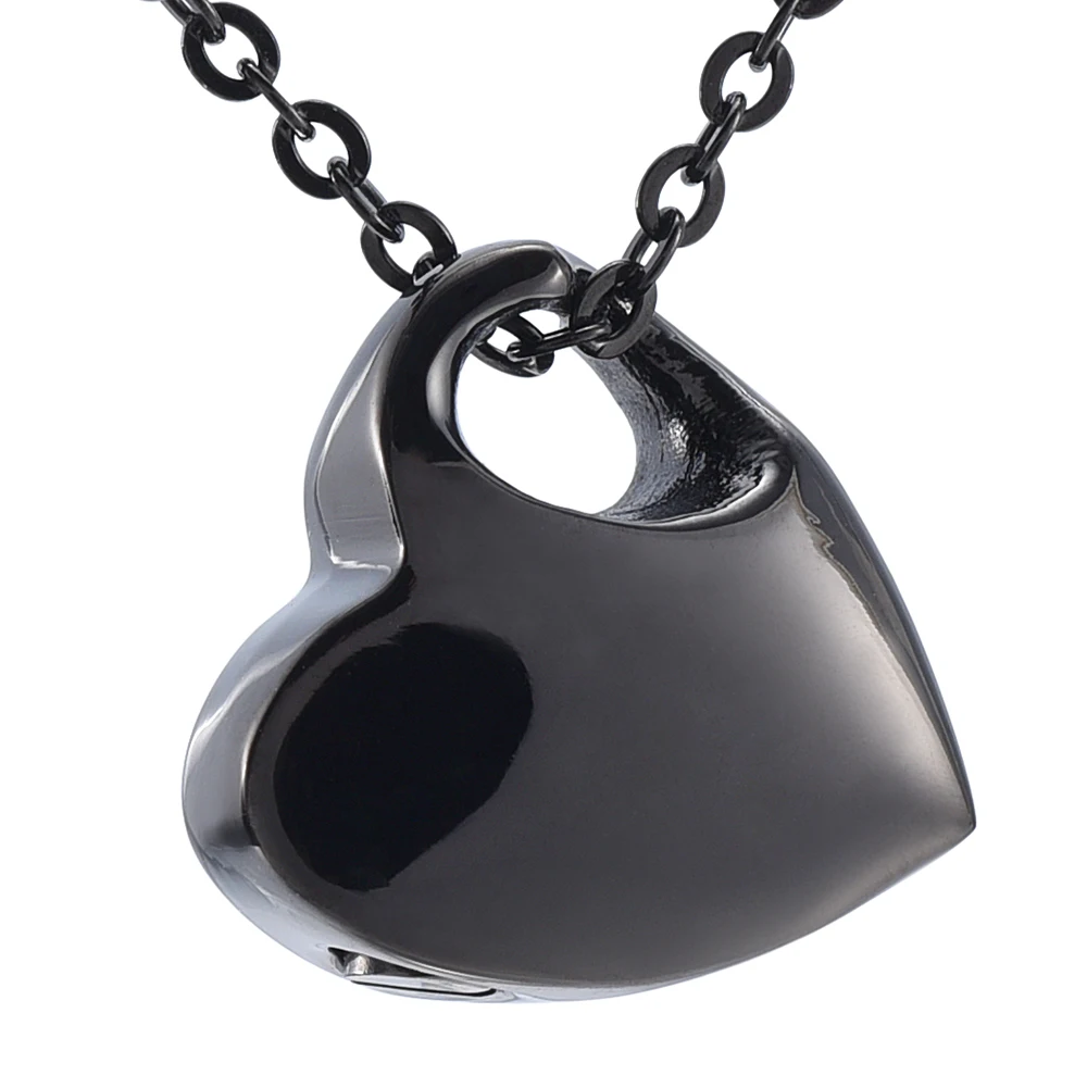 IJD4522 Blank Engravable Silver/Rose Gold/Gold/Black Heart Urn Funeral Jewelry Ashes Memorial Cremation Pendant Necklace | Украшения и
