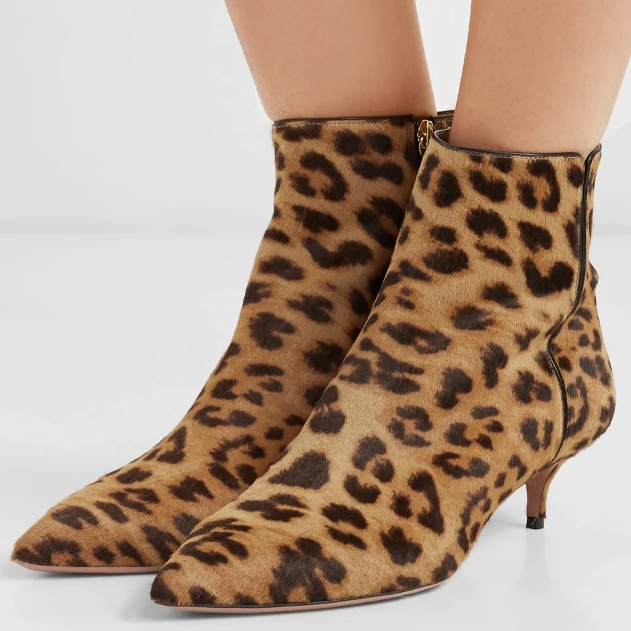 Nancyjayjii Leopard Sexy Women’S Ankle Boots Pointed Toe Side Zipper High Thin Heels 2021 Winter Ladies Short Booties Shoes | Обувь