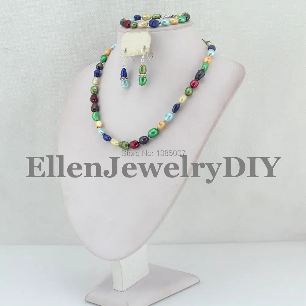Набор бижутерии из натурального пресноводного жемчуга 8 9 мм|beaded jewelry set|bridal setsfashion