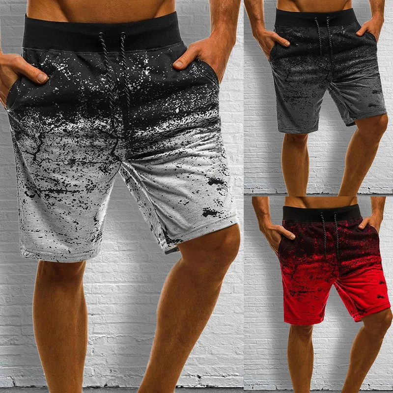 SHUJIN, мужские повседневные шорты, модные, с принтом, для бега, короткие спортивные штаны,, летние, на завязках, хип-хоп, тонкие, для тренировок, шорты размера плюс