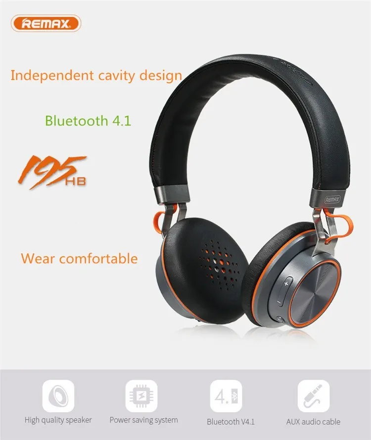 Новинка hots remax 195HB беспроводные Bluetooth наушники стерео гарнитура Bluetooth 4,1 Музыкальная гарнитура с микрофоном для Xiaomi IPhone