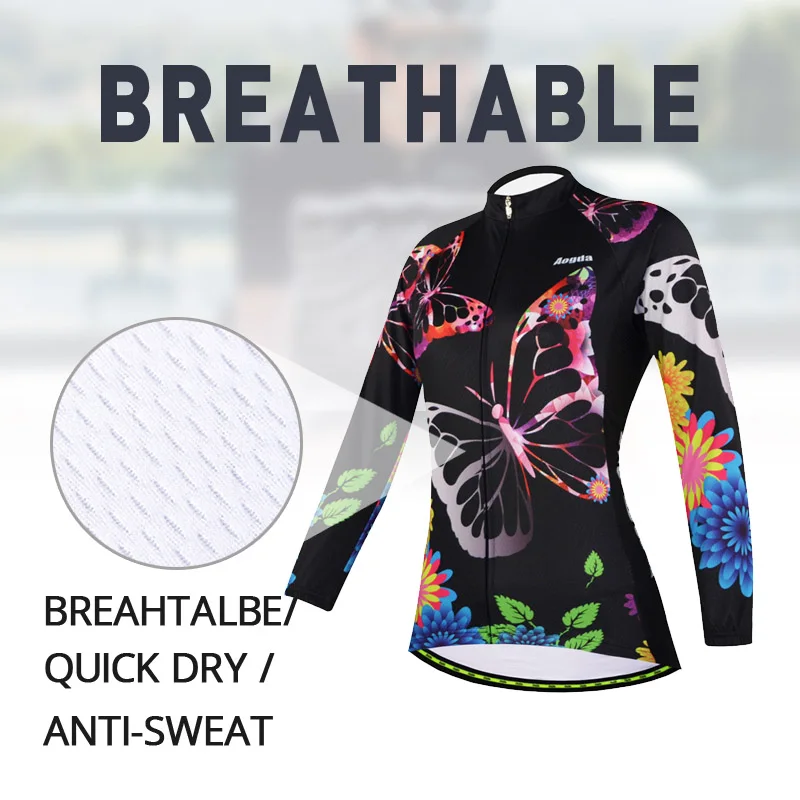Aogda быстросохнущая Женская веломайка с длинным рукавом Весенняя рубашка для