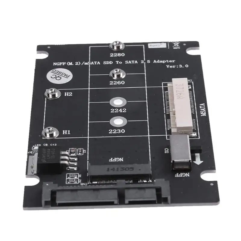 HOT-2 в 1 NGFF M.2 B + M Key Mini PCI-E или mSATA SSD к SATA III адаптер карты для full msata SSD/ 2230/2242/22x80 M2 |