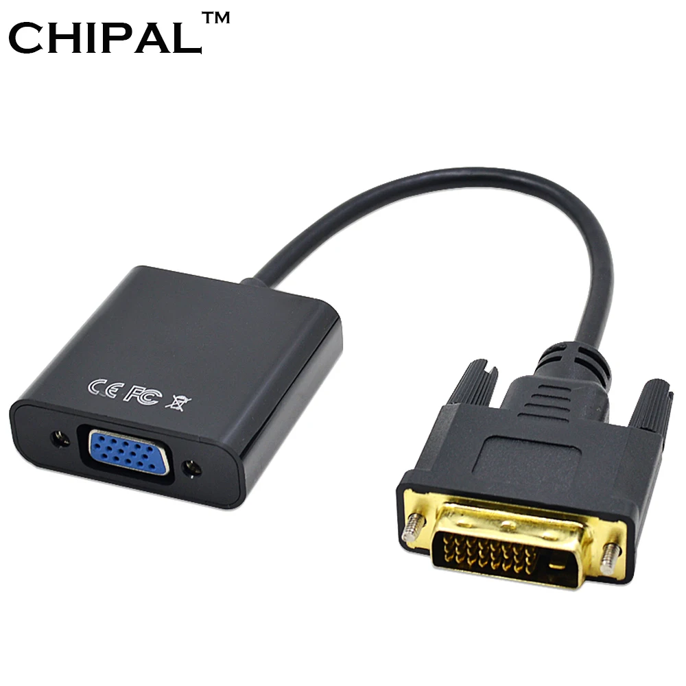 CHIPAL 1080P DVI D to VGA адаптер 24 + 1 25Pin мужчина к 15Pin женский кабель видео конвертер для