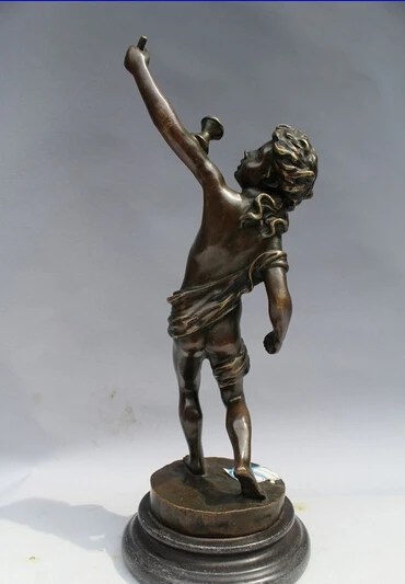 free 15&quotWestern Art sculpture Bronze Marble Belle Women Girl Exercise Diabolo Statue fast | Дом и сад