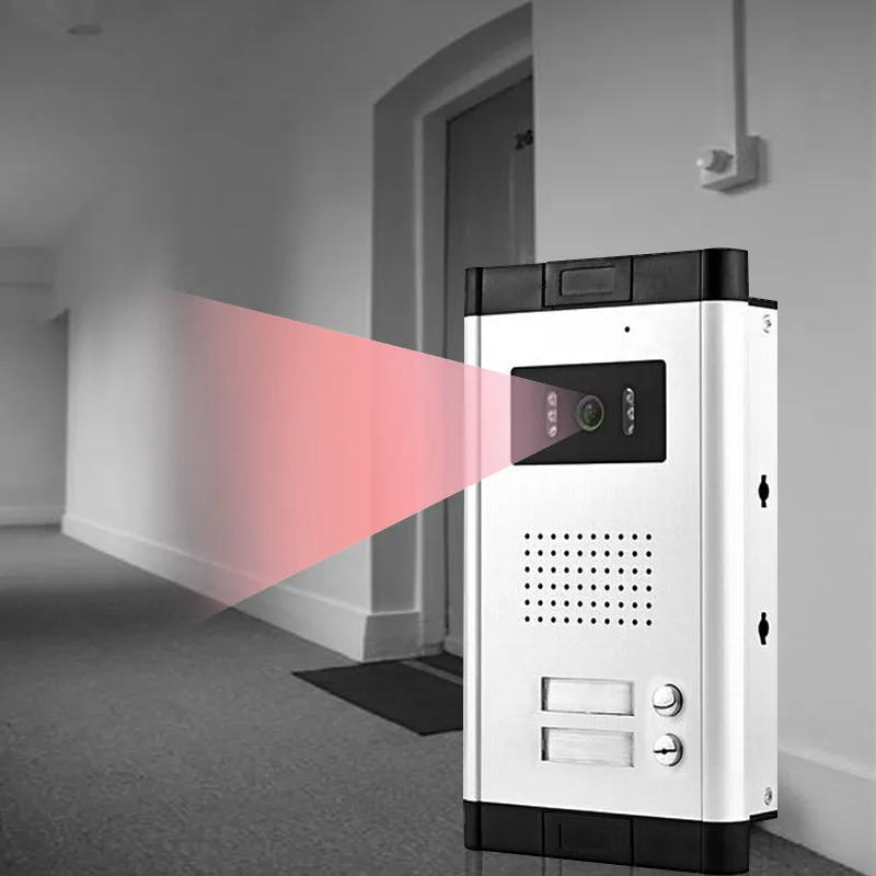 Видеодомофон белого цвета домофон с 2 кнопками управления уличная Входная машина