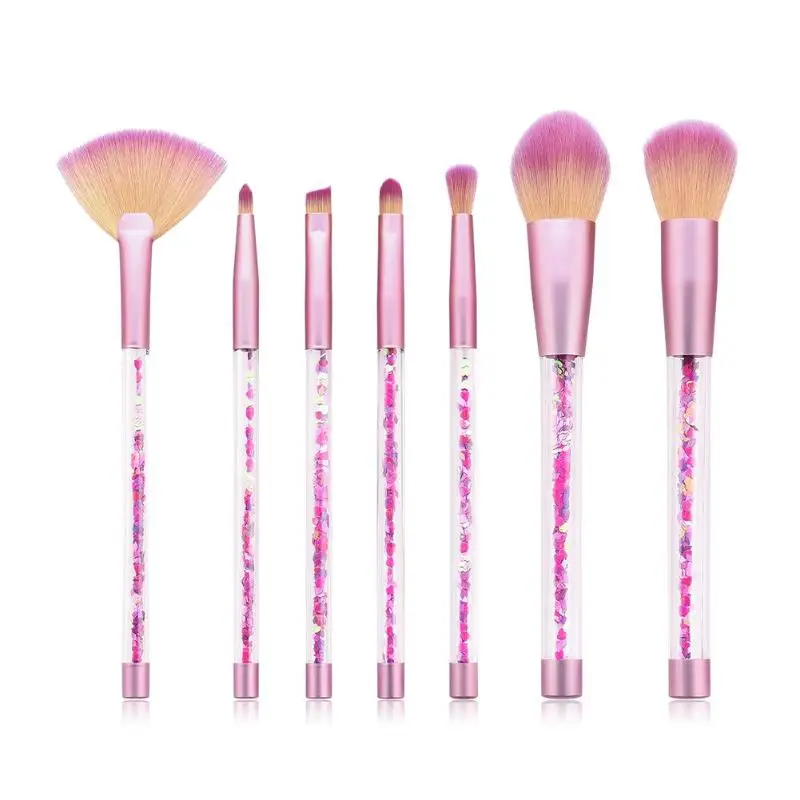 7pcs 7pcs/10pcs Pro Makeup Brushes Set Portable For Foundation Powder Blush Eyeshadow Concealer Eye Make Up Brushes Cosmetics Beauty - Handle Color: 7pcs