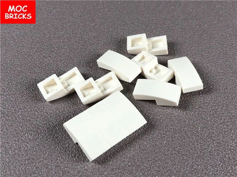 10 шт./лот MOC склон кирпича изогнутый 2x1 без шпилек подходит 11477 DIY Развивающие