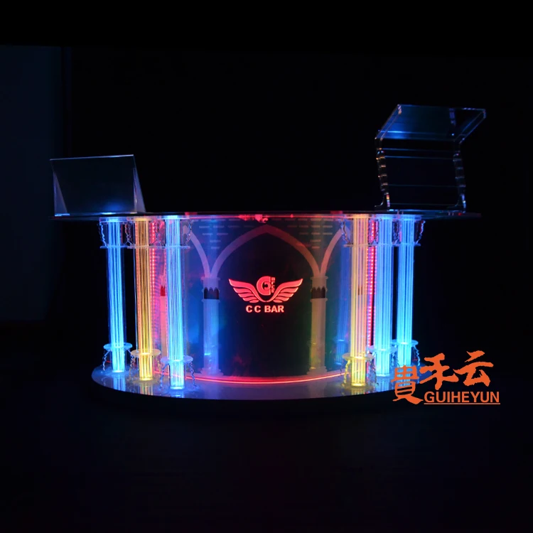Акриловые диджейские настольные дисковые столы KTV бар DJ микшер ночной клуб светодиодный освещение танцевальный стол красочная стойка для осветительных приборов