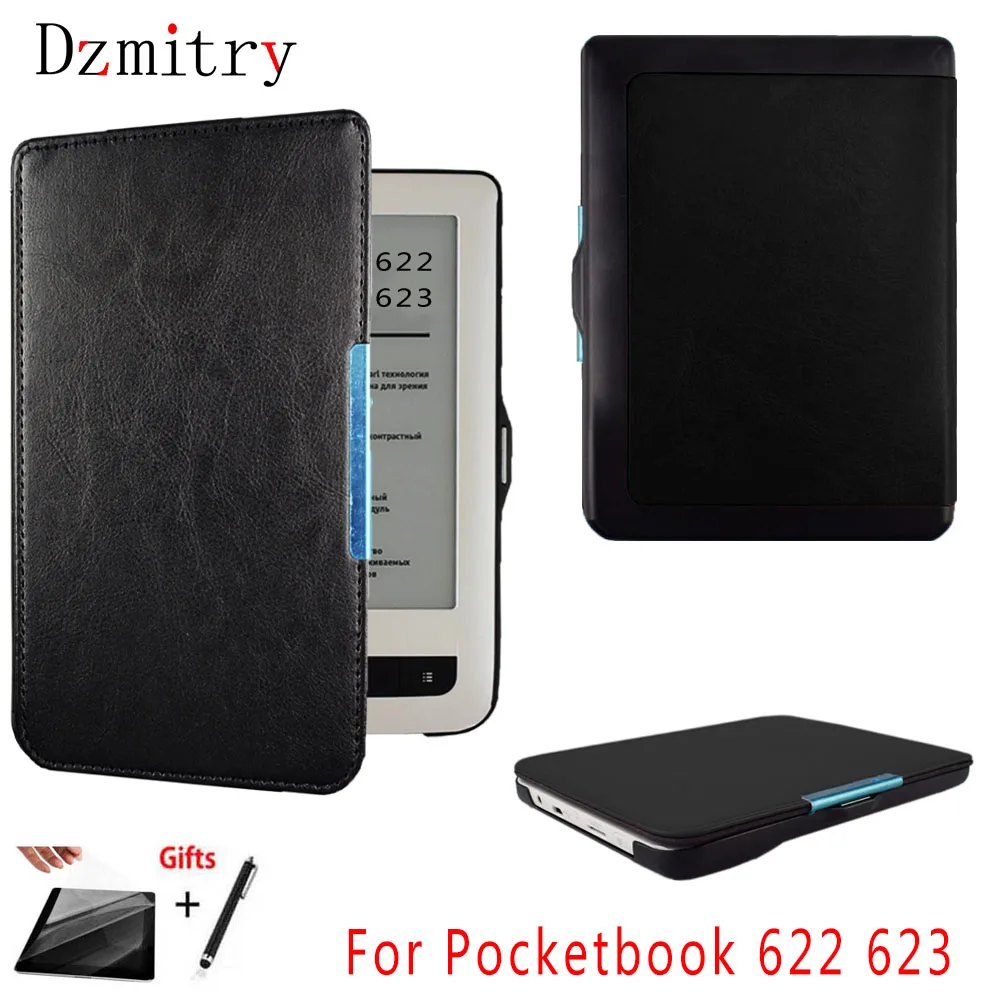 

Магнитный чехол-книжка для PocketBook Touch PB:622, чехол для электронной книги и Pocketbook Touch Lux 1st 623, защитный чехол + пленка + ручка