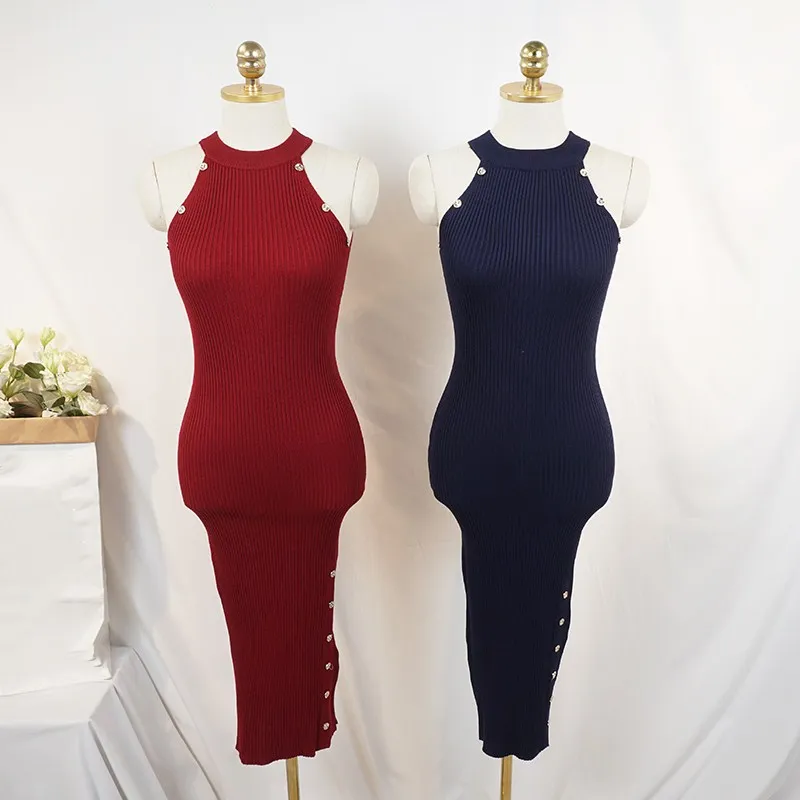 Новое Сексуальное Женское Платье с лямкой на шее летнее осеннее длинное