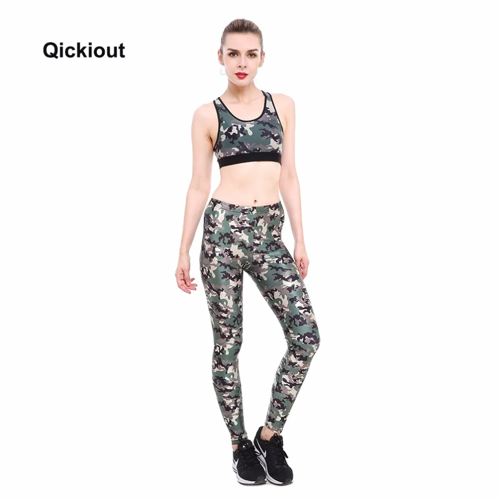 Женский комплект с бюстгальтером и леггинсами Qickitout быстросохнущие штаны для