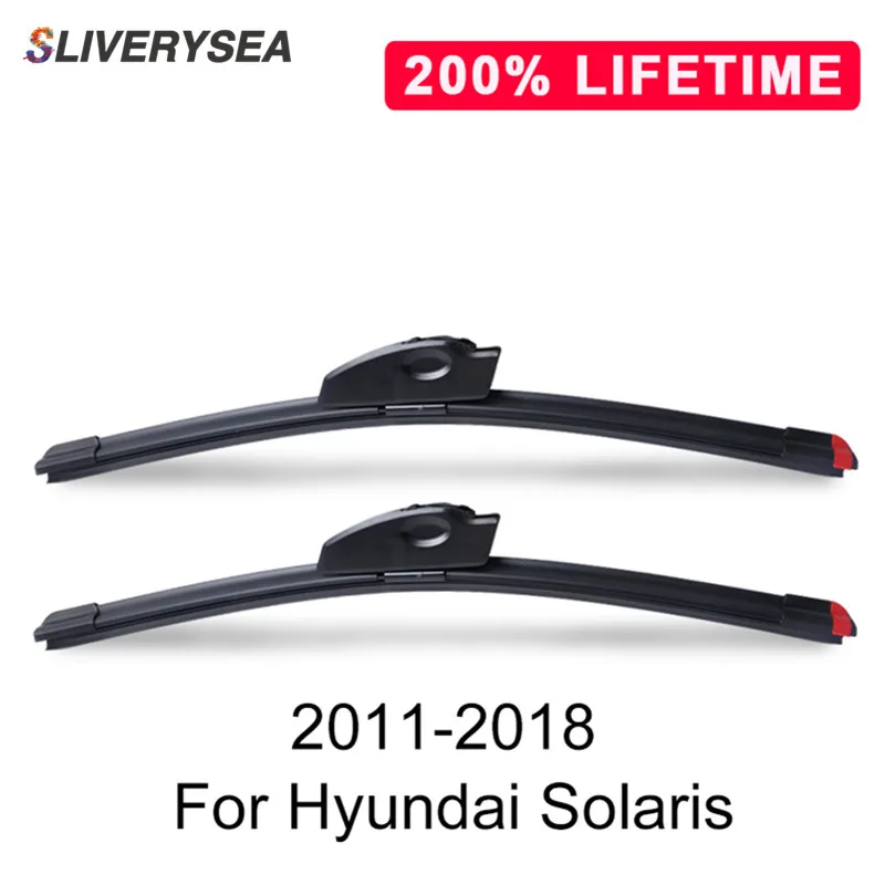 SLIVERYSEA Замена стеклоочистителя для Hyundai Solaris 2011 2018 лобовое стекло ветровое